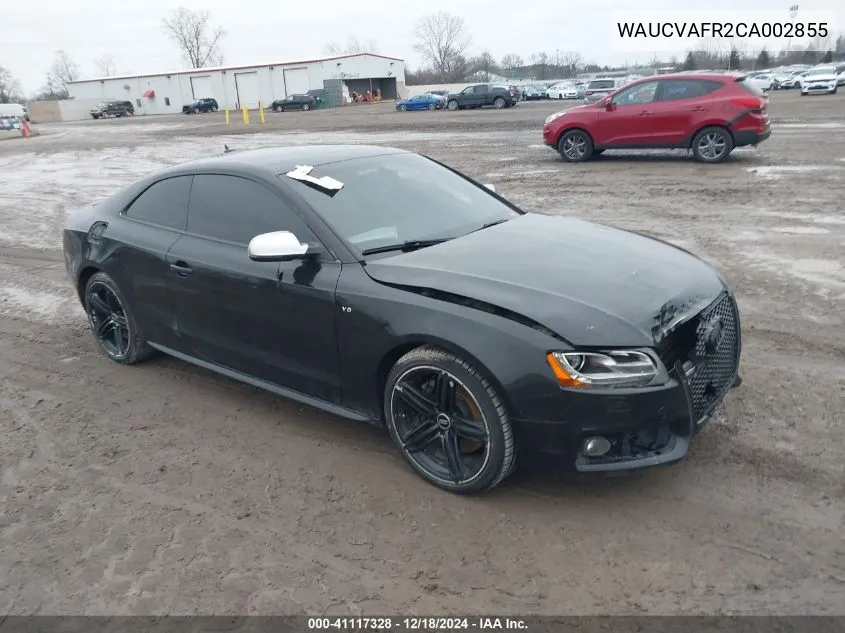 2012 Audi S5 4.2 Premium Plus VIN: WAUCVAFR2CA002855 Lot: 41117328
