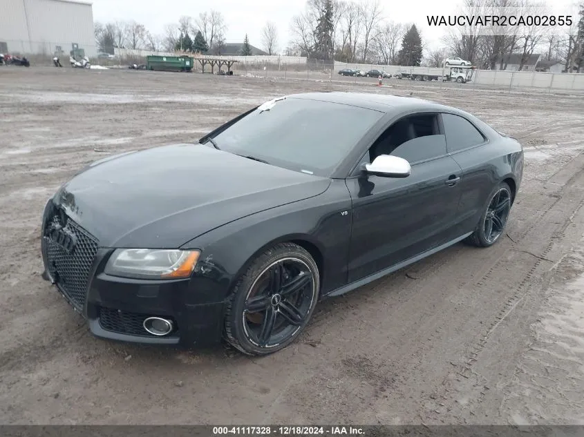 2012 Audi S5 4.2 Premium Plus VIN: WAUCVAFR2CA002855 Lot: 41117328