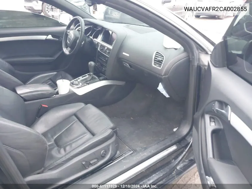 2012 Audi S5 4.2 Premium Plus VIN: WAUCVAFR2CA002855 Lot: 41117328