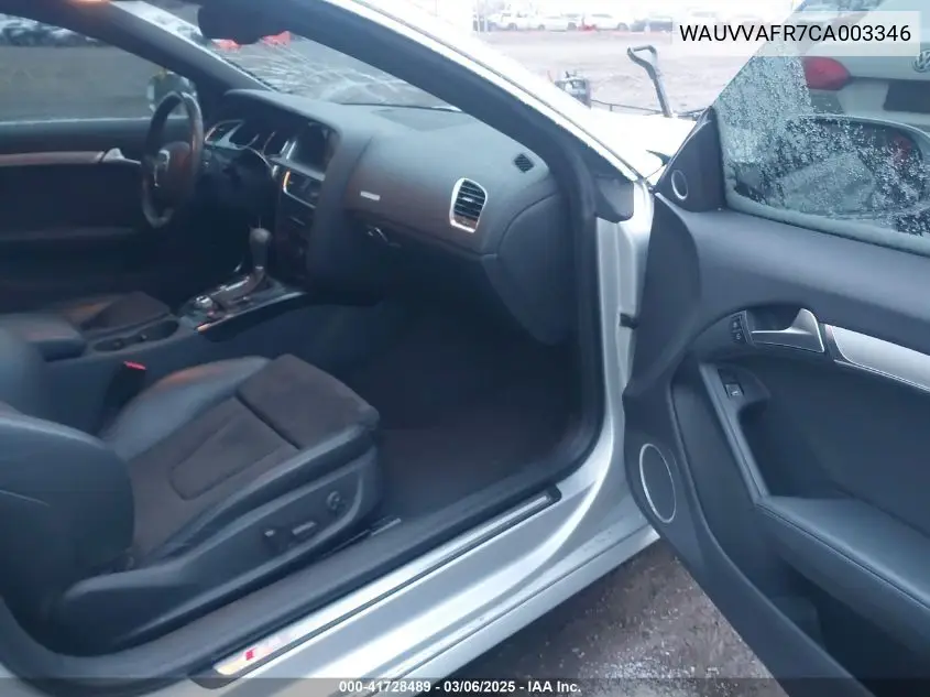 2012 Audi S5 4.2 Premium Plus VIN: WAUVVAFR7CA003346 Lot: 41728489