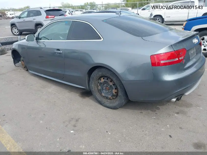 2012 Audi S5 4.2 Premium Plus VIN: WAUCVAFR0CA001543 Lot: 42087961