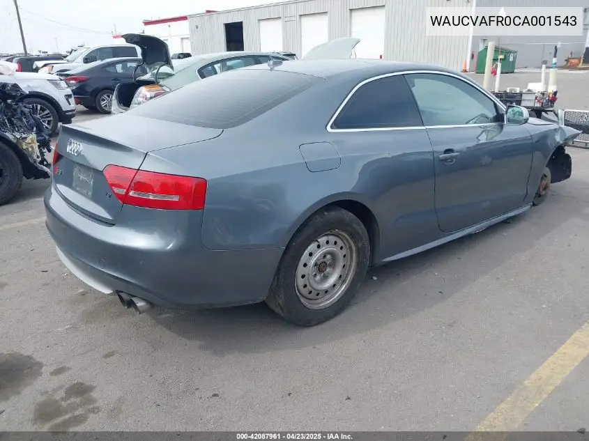 2012 Audi S5 4.2 Premium Plus VIN: WAUCVAFR0CA001543 Lot: 42087961