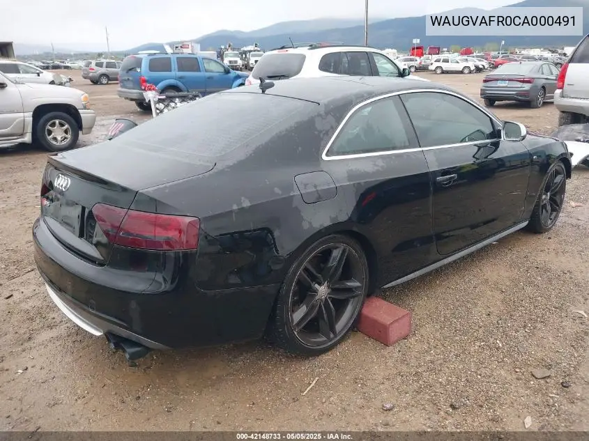 2012 Audi S5 4.2 Premium Plus VIN: WAUGVAFR0CA000491 Lot: 42148733