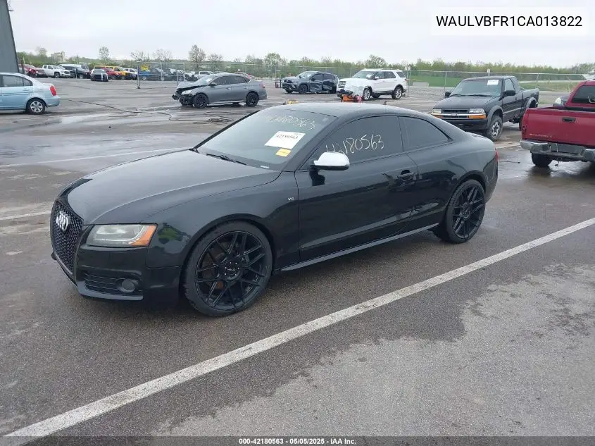 2012 Audi S5 4.2 Premium VIN: WAULVBFR1CA013822 Lot: 42180563
