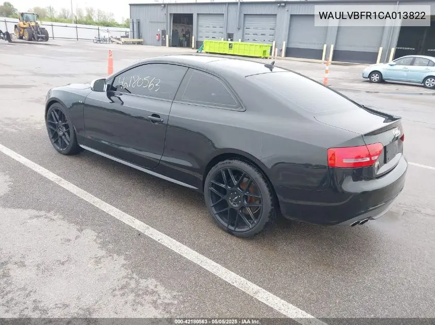2012 Audi S5 4.2 Premium VIN: WAULVBFR1CA013822 Lot: 42180563