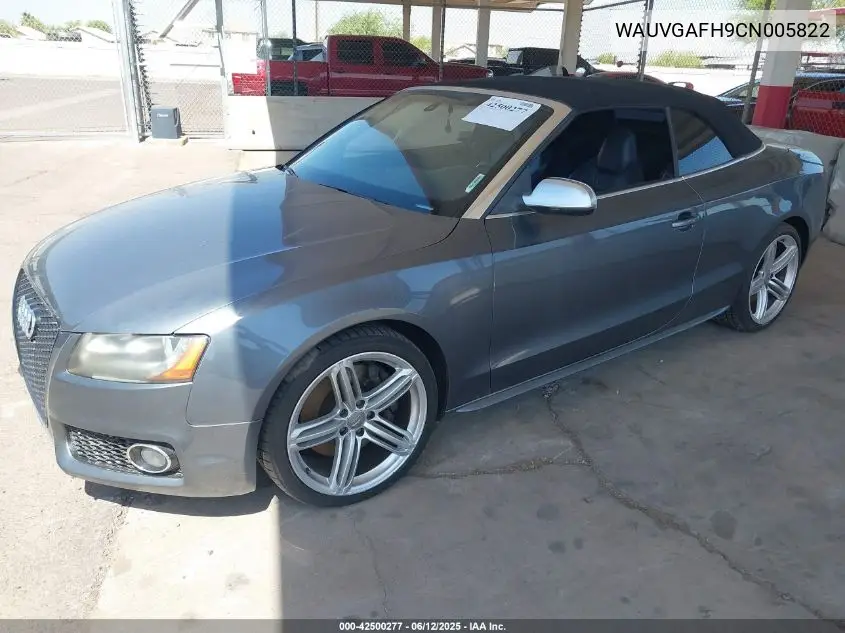 2012 Audi S5 3.0 Premium Plus VIN: WAUVGAFH9CN005822 Lot: 42500277