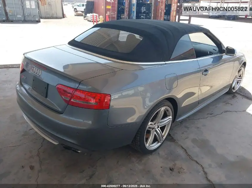 2012 Audi S5 3.0 Premium Plus VIN: WAUVGAFH9CN005822 Lot: 42500277