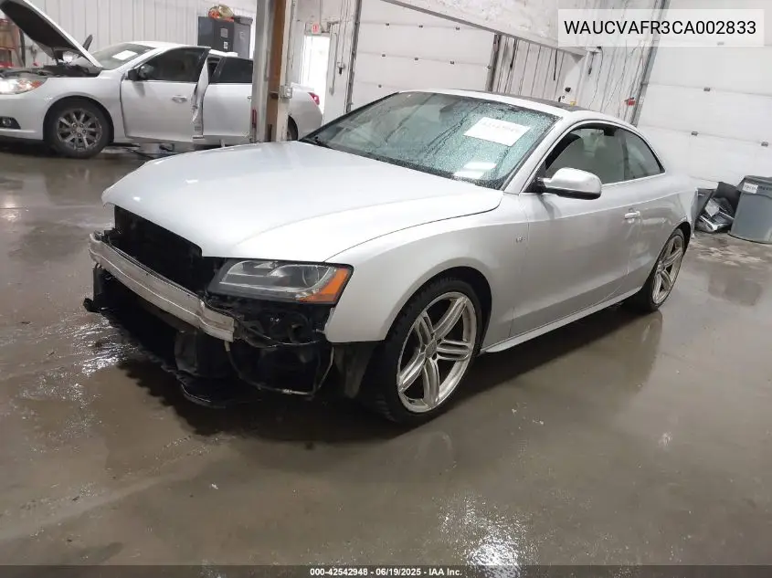 2012 Audi S5 Premium Plus VIN: WAUCVAFR3CA002833 Lot: 42542948