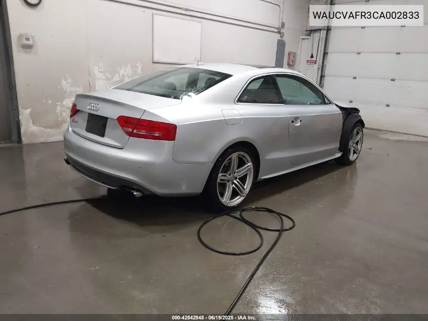 2012 Audi S5 Premium Plus VIN: WAUCVAFR3CA002833 Lot: 42542948