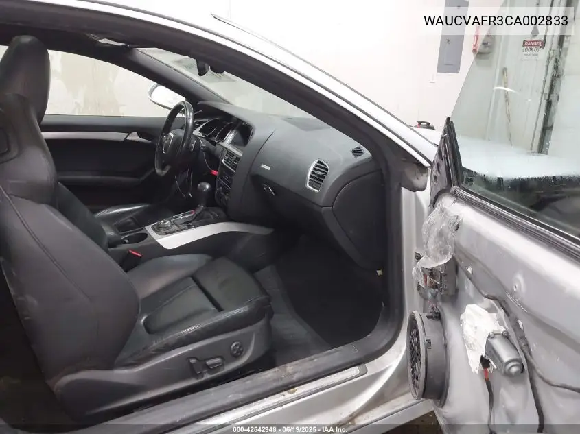 2012 Audi S5 Premium Plus VIN: WAUCVAFR3CA002833 Lot: 42542948