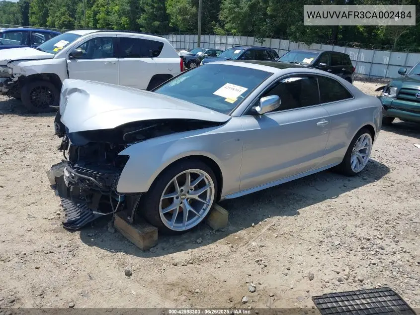 2012 Audi S5 4.2 Premium Plus VIN: WAUVVAFR3CA002484 Lot: 42598303