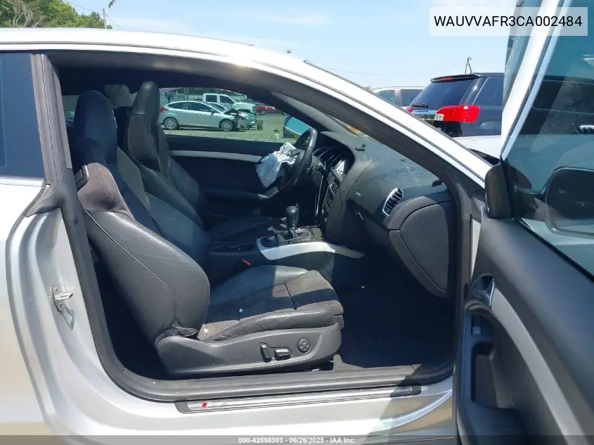 2012 Audi S5 4.2 Premium Plus VIN: WAUVVAFR3CA002484 Lot: 42598303