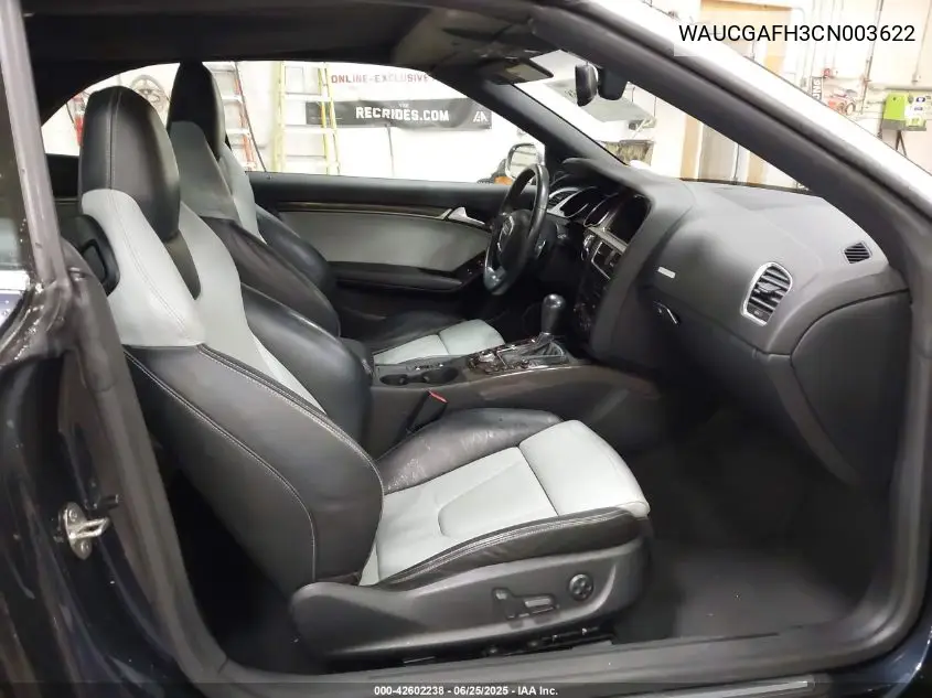 2012 Audi S5 3.0 Premium Plus VIN: WAUCGAFH3CN003622 Lot: 42602238