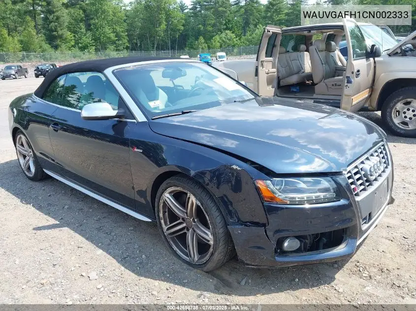 2012 Audi S5 3.0 Premium Plus VIN: WAUVGAFH1CN002333 Lot: 42658738