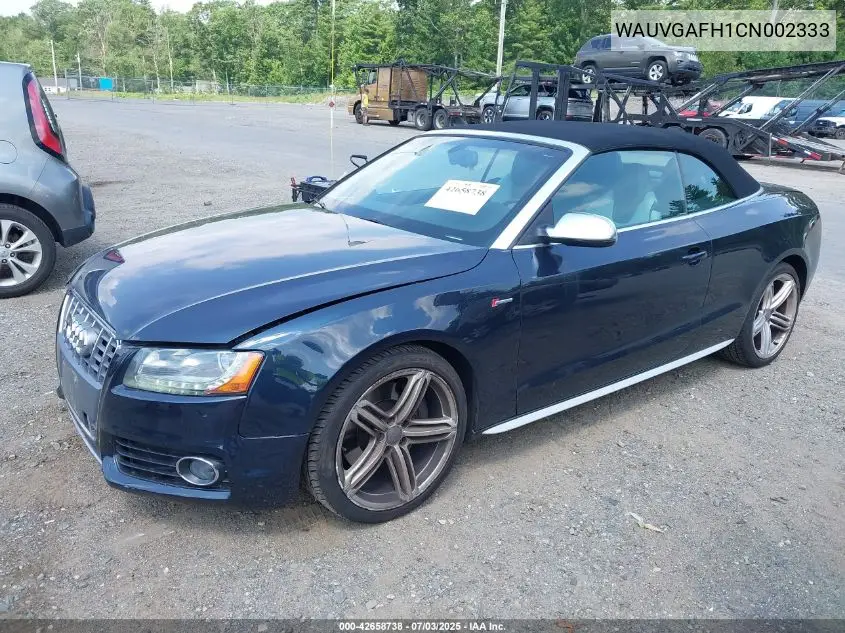 2012 Audi S5 3.0 Premium Plus VIN: WAUVGAFH1CN002333 Lot: 42658738