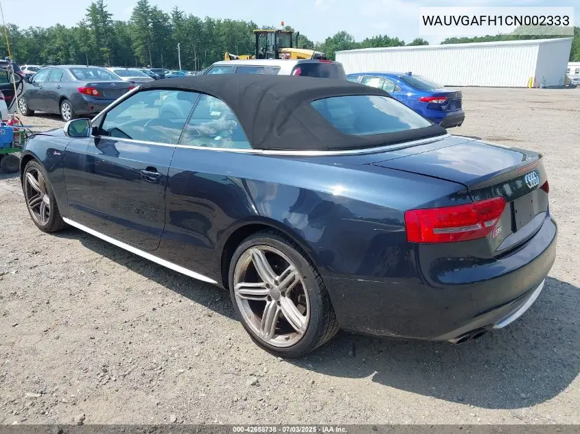 2012 Audi S5 3.0 Premium Plus VIN: WAUVGAFH1CN002333 Lot: 42658738