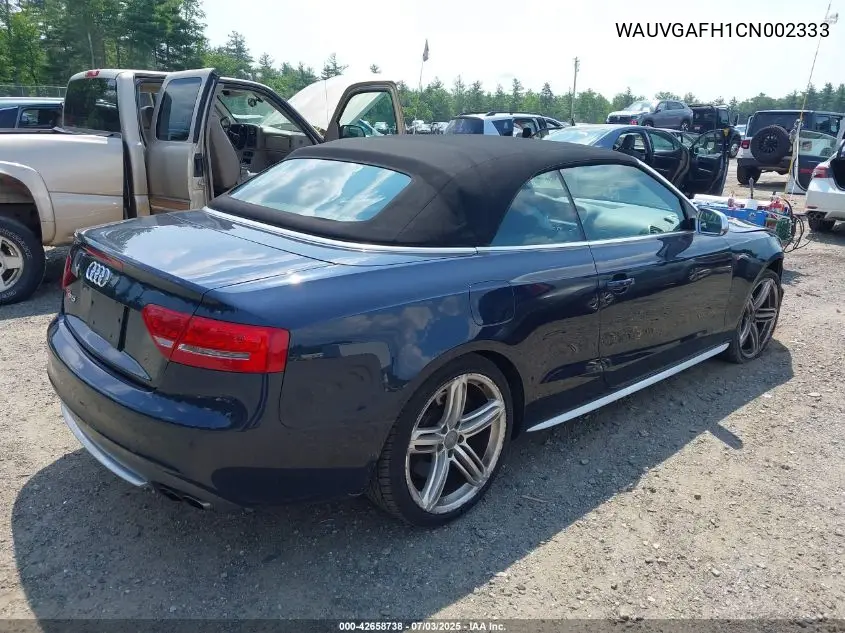2012 Audi S5 3.0 Premium Plus VIN: WAUVGAFH1CN002333 Lot: 42658738