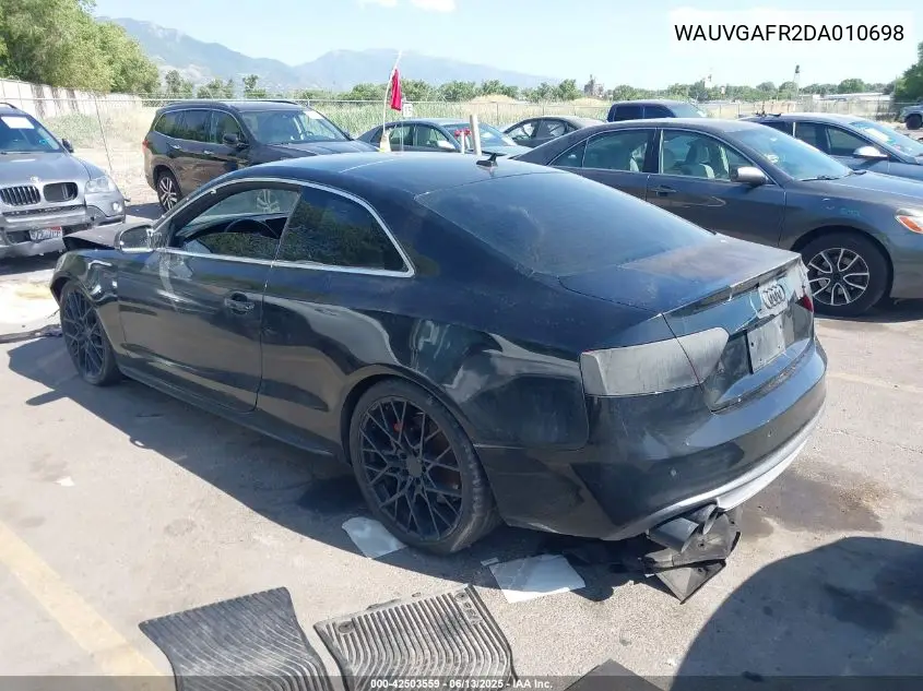 2013 Audi S5 3.0T Premium Plus VIN: WAUVGAFR2DA010698 Lot: 42503559