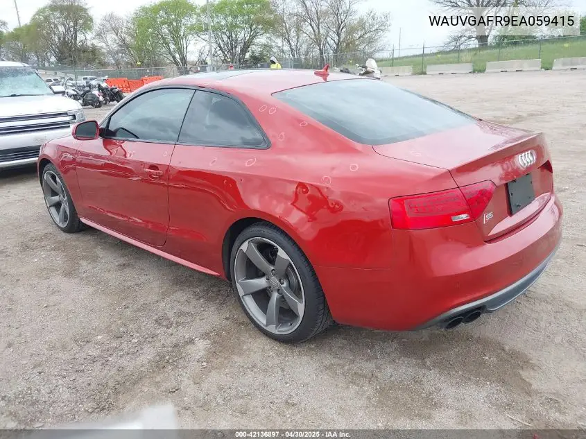 2014 Audi S5 3.0T Premium Plus VIN: WAUVGAFR9EA059415 Lot: 42136897