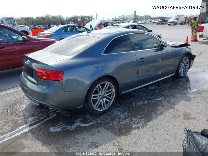 2015 Audi S5 3.0T Premium Plus VIN: WAUCGAFR6FA019379 Lot: 41828472