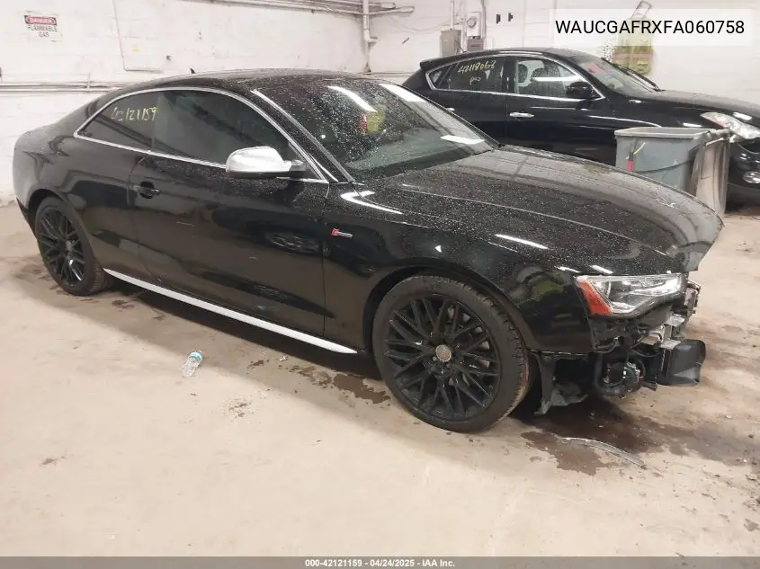 2015 Audi S5 3.0T Premium Plus VIN: WAUCGAFRXFA060758 Lot: 42121159