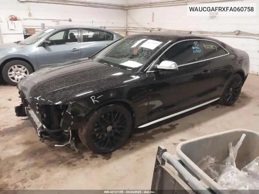 2015 Audi S5 3.0T Premium Plus VIN: WAUCGAFRXFA060758 Lot: 42121159