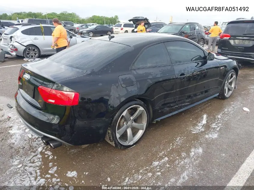 2015 Audi S5 3.0T Premium Plus VIN: WAUCGAFR8FA051492 Lot: 42148388