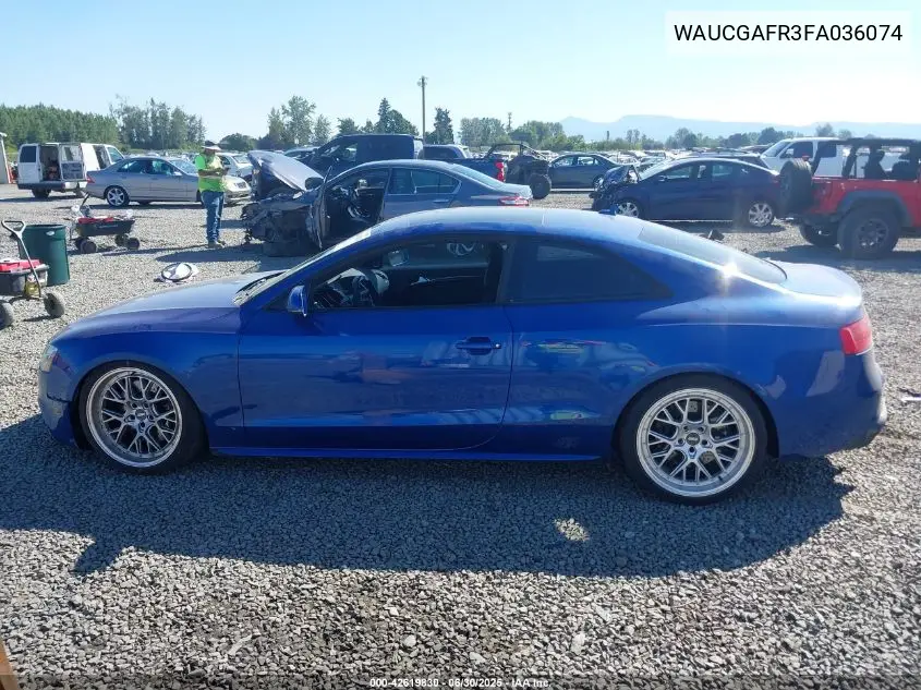 2015 Audi S5 3.0T Premium Plus VIN: WAUCGAFR3FA036074 Lot: 42619830