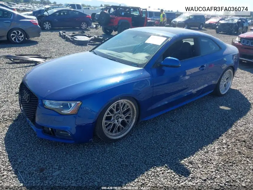 2015 Audi S5 3.0T Premium Plus VIN: WAUCGAFR3FA036074 Lot: 42619830