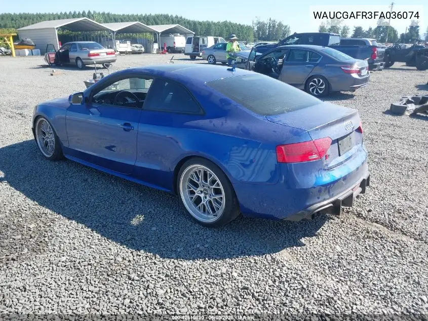 2015 Audi S5 3.0T Premium Plus VIN: WAUCGAFR3FA036074 Lot: 42619830