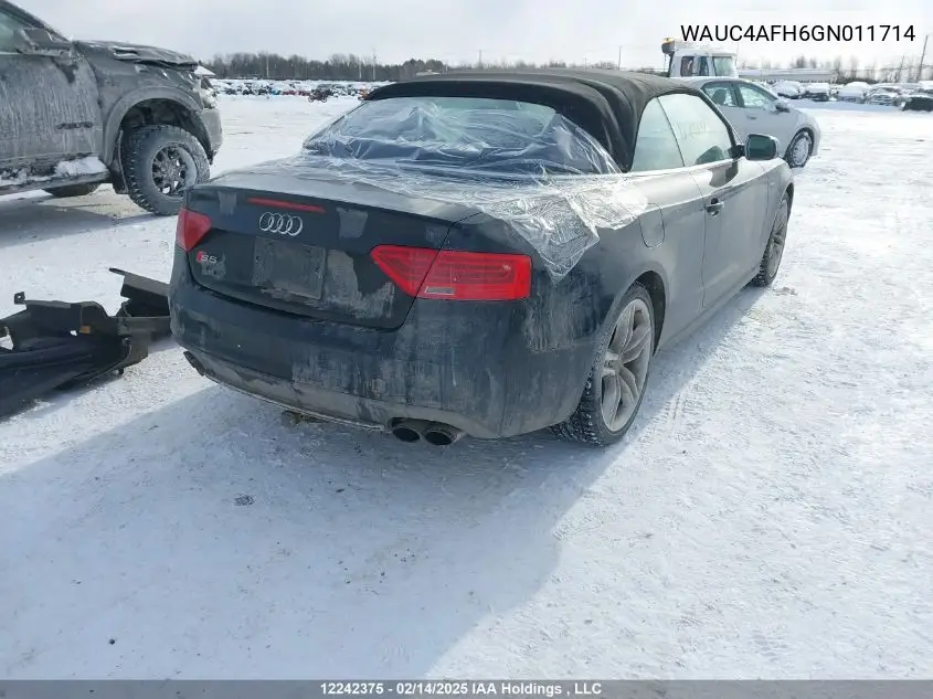 2016 Audi S5 VIN: WAUC4AFH6GN011714 Lot: 12242375
