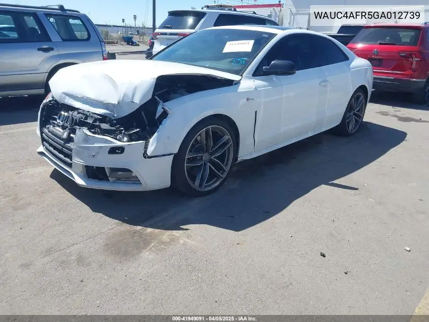 2016 Audi S5 3.0T Premium Plus VIN: WAUC4AFR5GA012739 Lot: 41949091