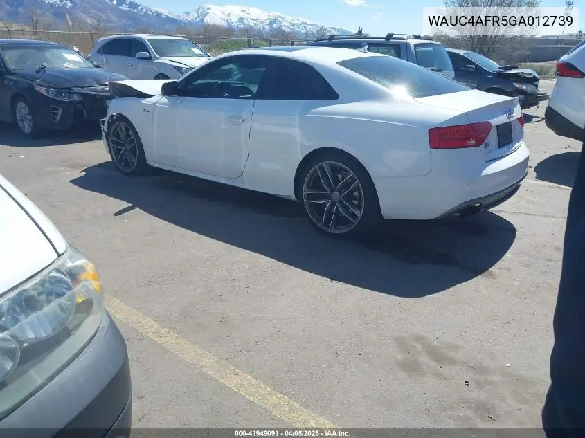 2016 Audi S5 3.0T Premium Plus VIN: WAUC4AFR5GA012739 Lot: 41949091