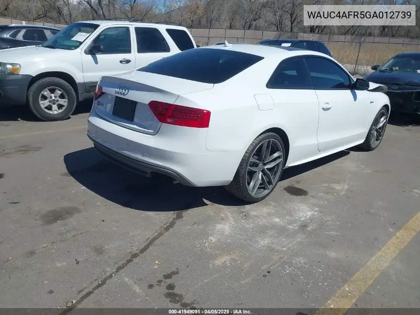 2016 Audi S5 3.0T Premium Plus VIN: WAUC4AFR5GA012739 Lot: 41949091