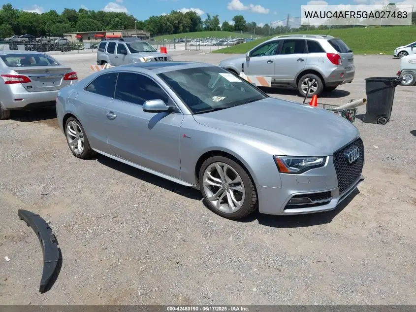 2016 Audi S5 3.0T Premium Plus VIN: WAUC4AFR5GA027483 Lot: 42480190
