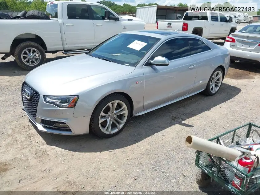 2016 Audi S5 3.0T Premium Plus VIN: WAUC4AFR5GA027483 Lot: 42480190