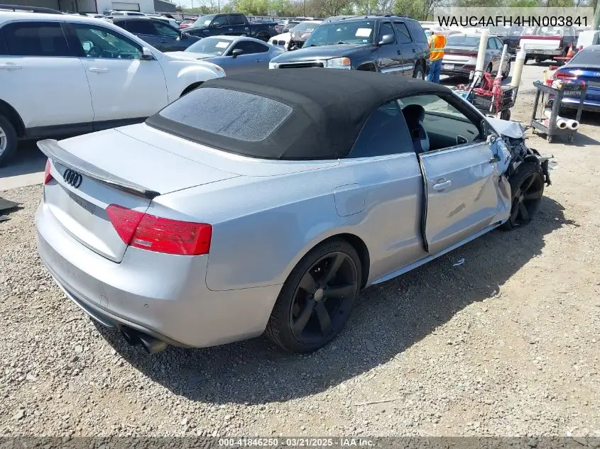 2017 Audi S5 3.0T VIN: WAUC4AFH4HN003841 Lot: 41846250