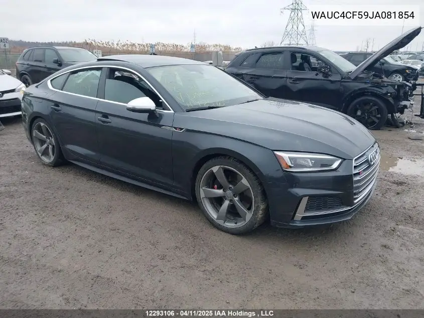 2018 Audi S5 Prestige VIN: WAUC4CF59JA081854 Lot: 12293106