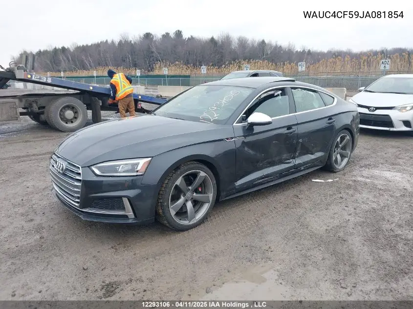 2018 Audi S5 Prestige VIN: WAUC4CF59JA081854 Lot: 12293106