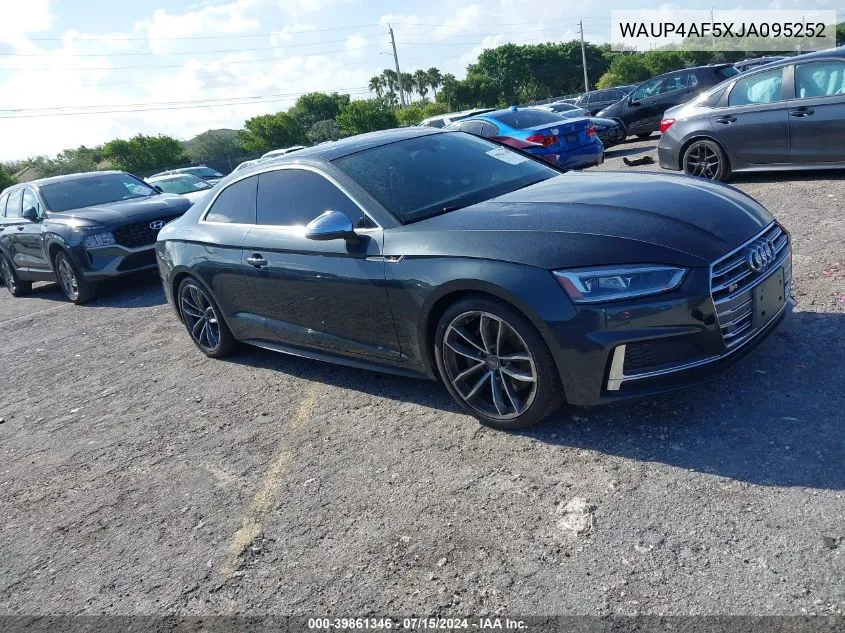 2018 Audi S5 3.0T Premium Plus VIN: WAUP4AF5XJA095252 Lot: 39861346