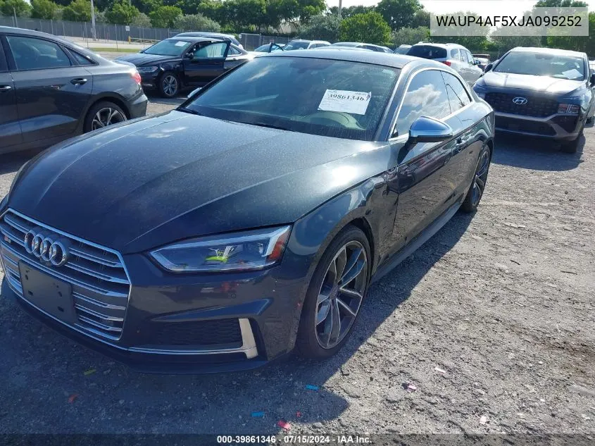 2018 Audi S5 3.0T Premium Plus VIN: WAUP4AF5XJA095252 Lot: 39861346