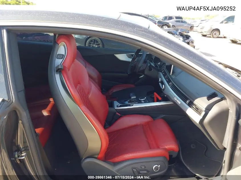 2018 Audi S5 3.0T Premium Plus VIN: WAUP4AF5XJA095252 Lot: 39861346
