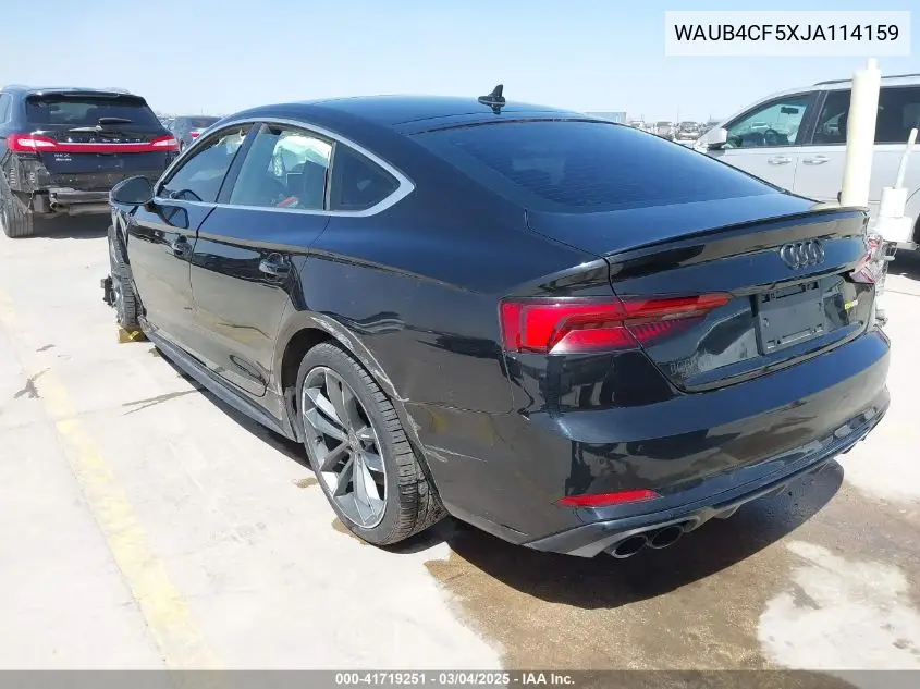 2018 Audi S5 3.0T Premium Plus VIN: WAUB4CF5XJA114159 Lot: 41719251