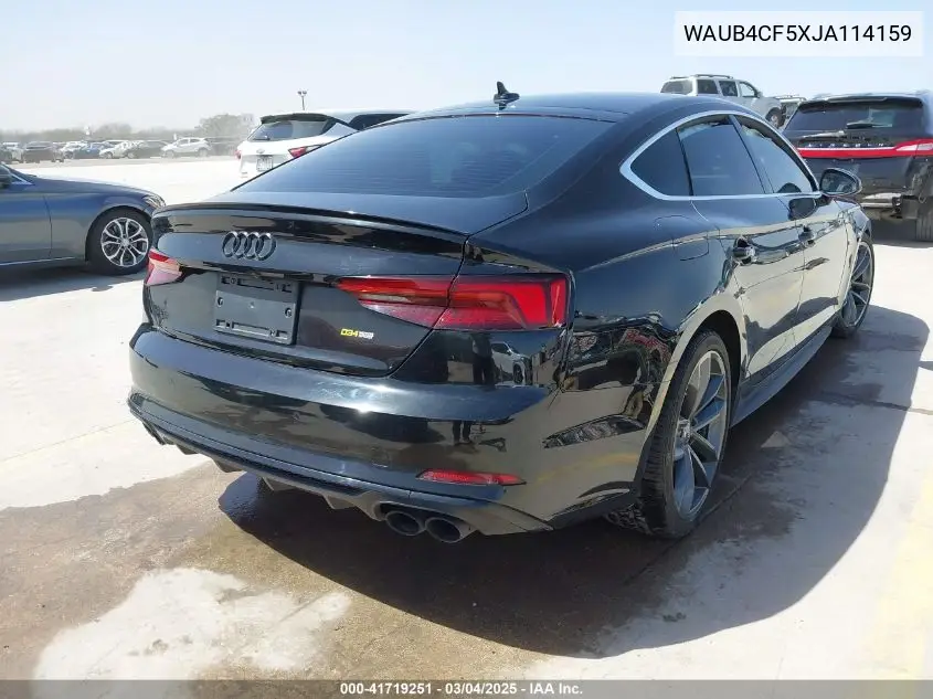 2018 Audi S5 3.0T Premium Plus VIN: WAUB4CF5XJA114159 Lot: 41719251