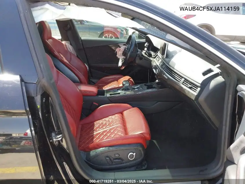 2018 Audi S5 3.0T Premium Plus VIN: WAUB4CF5XJA114159 Lot: 41719251