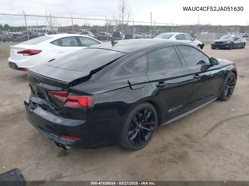 2018 Audi S5 3.0T Premium Plus VIN: WAUC4CF52JA051630 Lot: 41826034