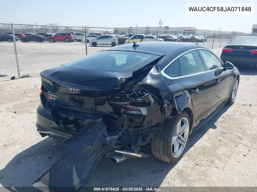 2018 Audi S5 3.0T Premium Plus VIN: WAUC4CF58JA071848 Lot: 41879425