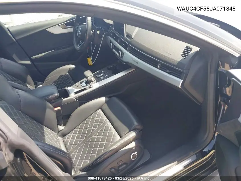 2018 Audi S5 3.0T Premium Plus VIN: WAUC4CF58JA071848 Lot: 41879425