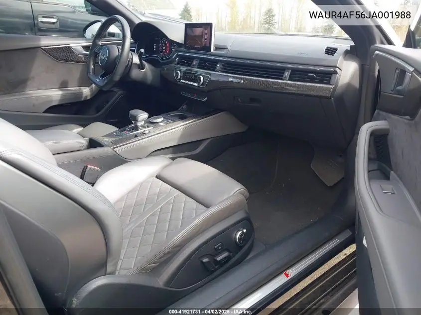 2018 Audi S5 3.0T Premium Plus VIN: WAUR4AF56JA001988 Lot: 41921731