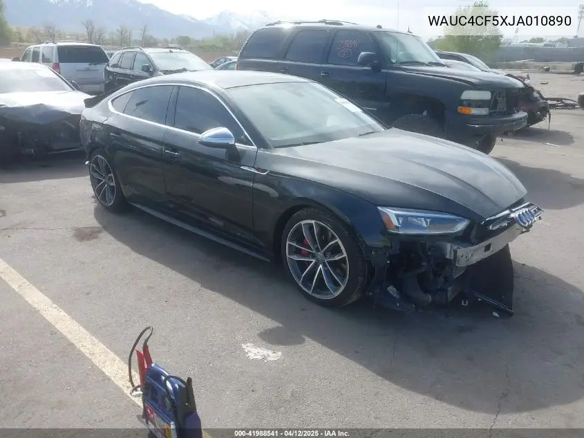 2018 Audi S5 3.0T Premium Plus VIN: WAUC4CF5XJA010890 Lot: 41988541